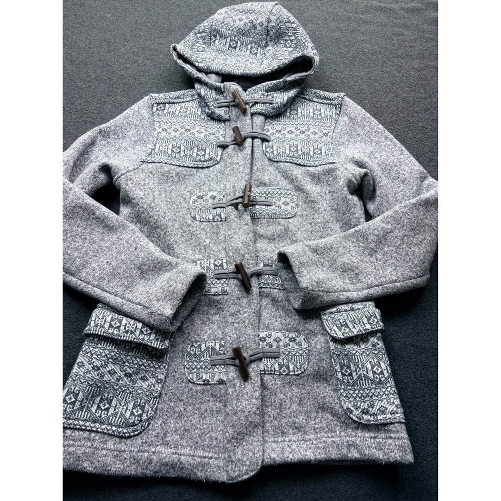 Patagonia Better Sweater Duffel Coat Gray Nordic Toggle Hooded Jacket 25080 S